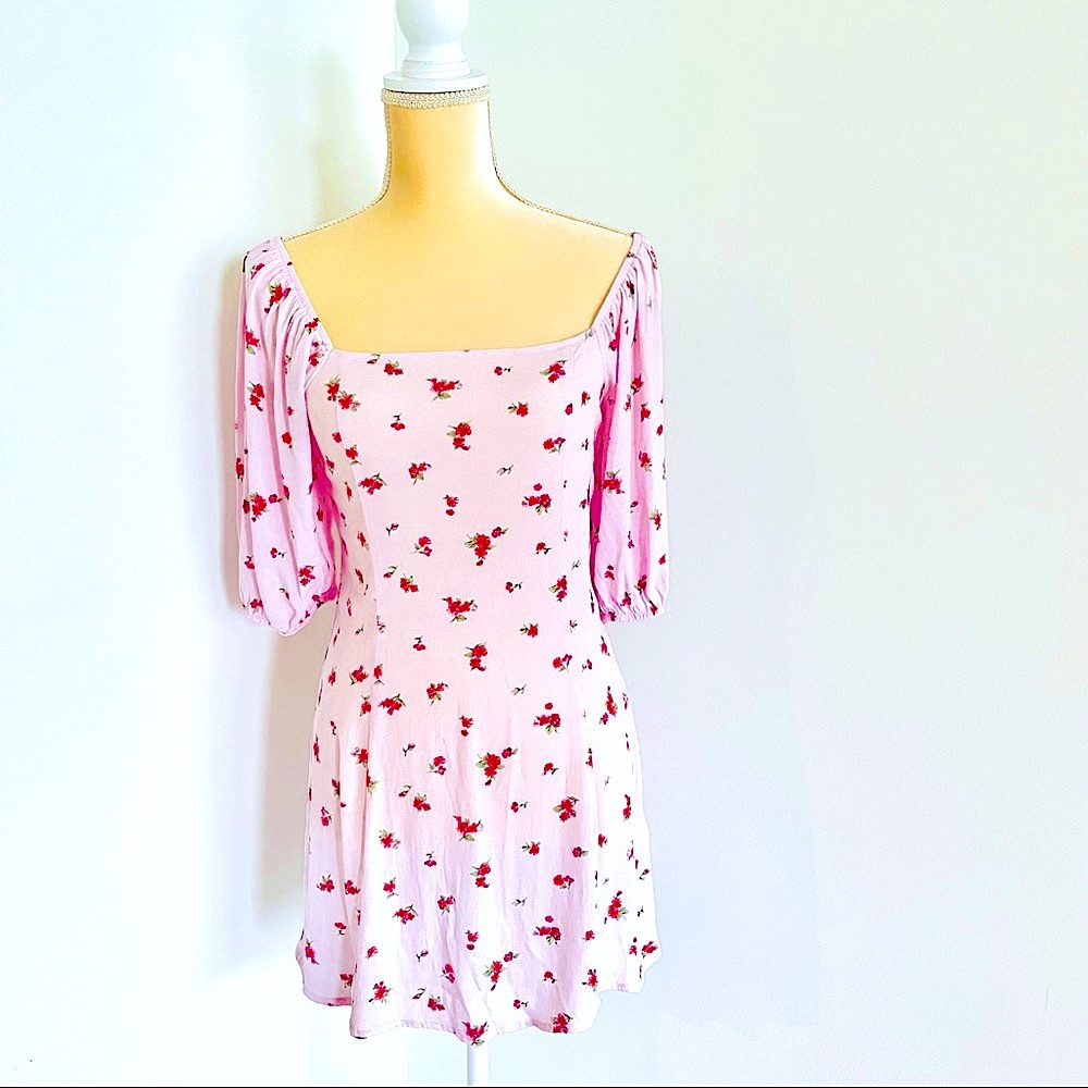 💕Pretty Pink Floral Print Dress SZ M